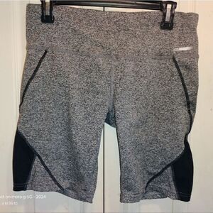 Women's Heather Gray and Black Bike Shorts
